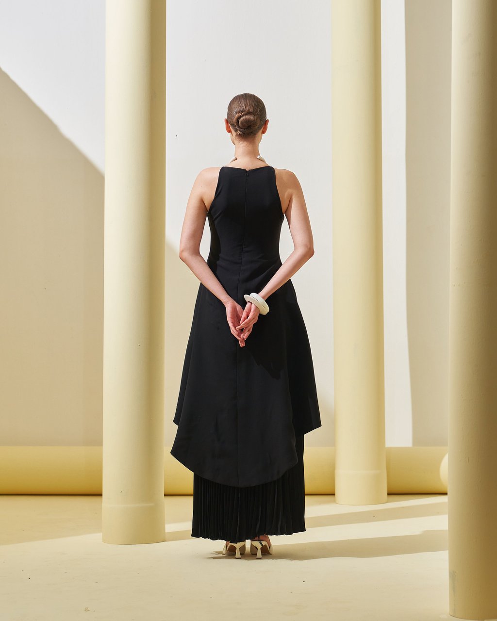 Peplum Pleated Gown