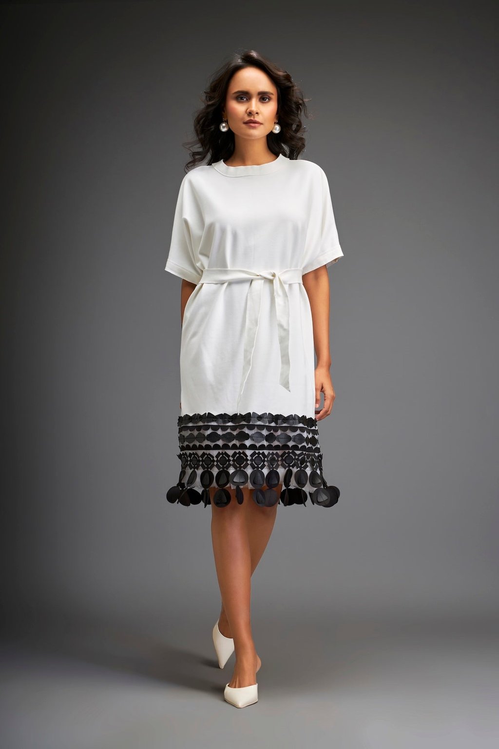 Short Dress with Detailing on the Hem