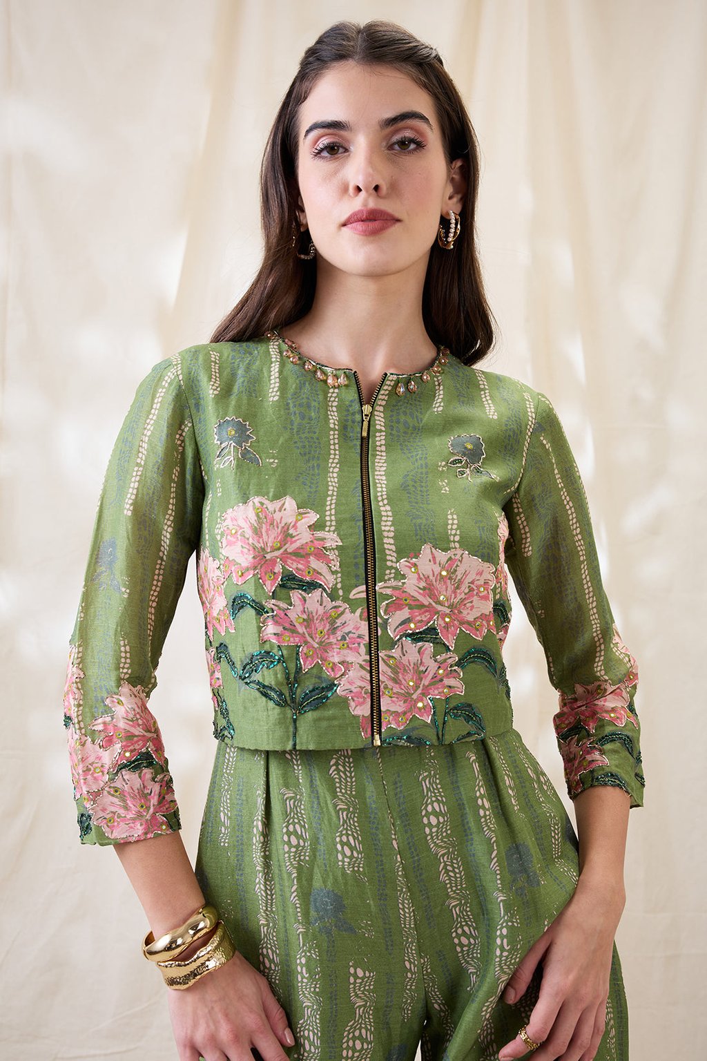 Ravya Embroidered Jumpsuit Set