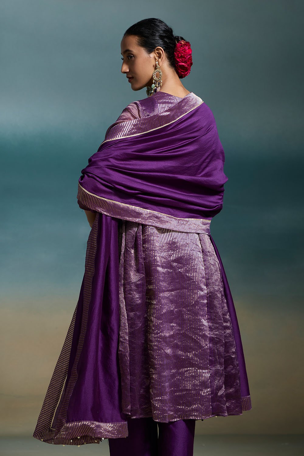 Chahak Chanderi Purple Kurta Sets