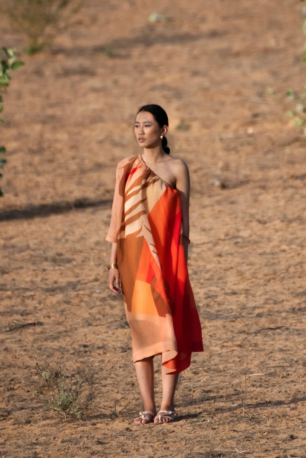 Prism Fern Brown & Orange Dress
