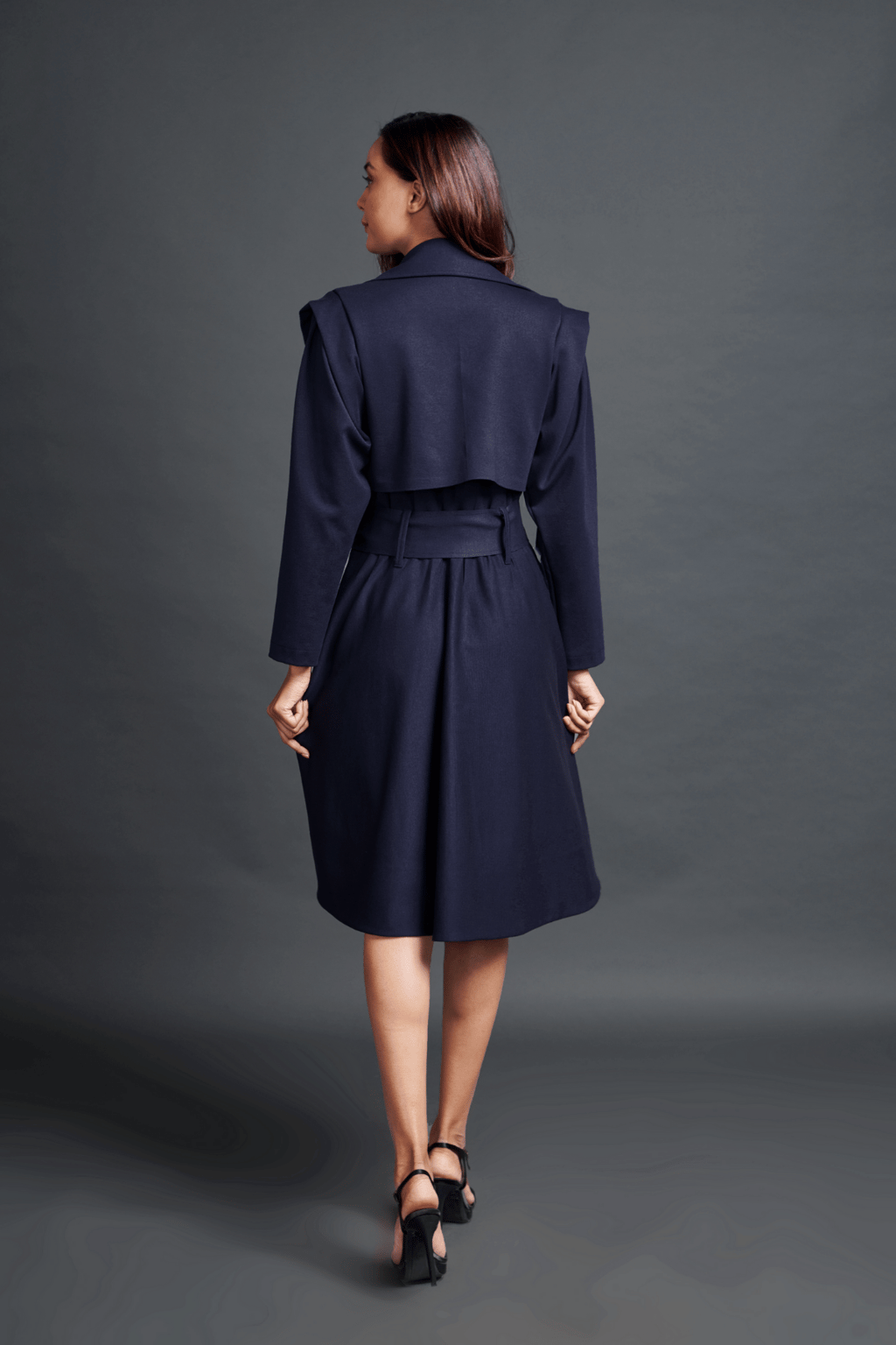 Jacket Dress with Sash Belt
