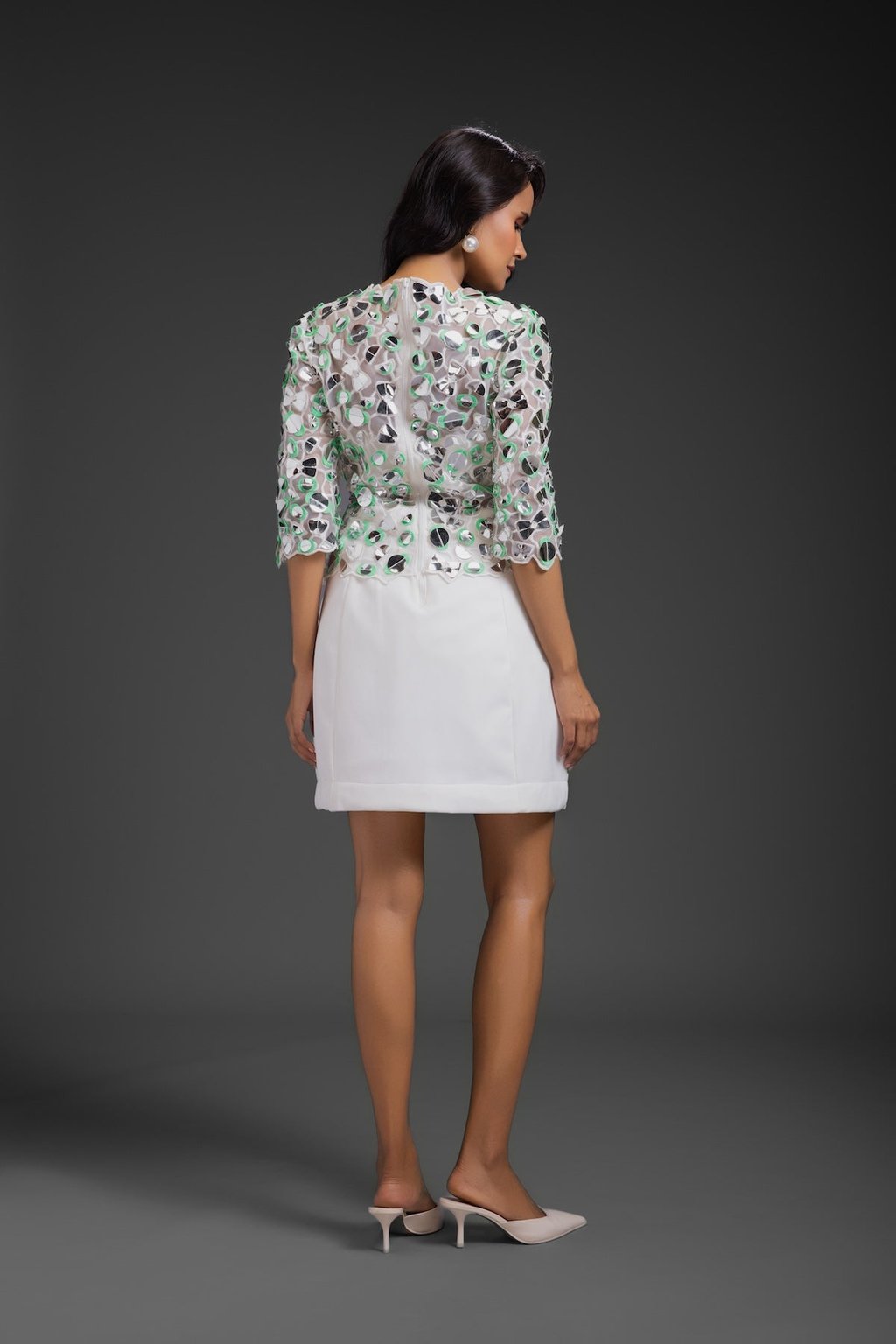 Dress with Neon Metallic Detail