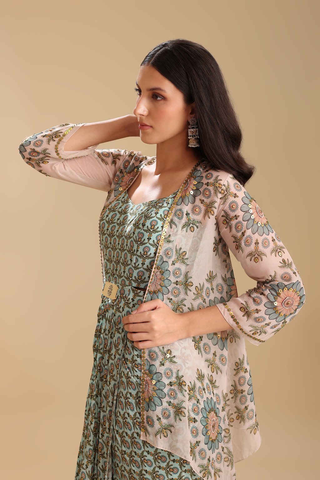 Eraya Embellished Drape Dress Set