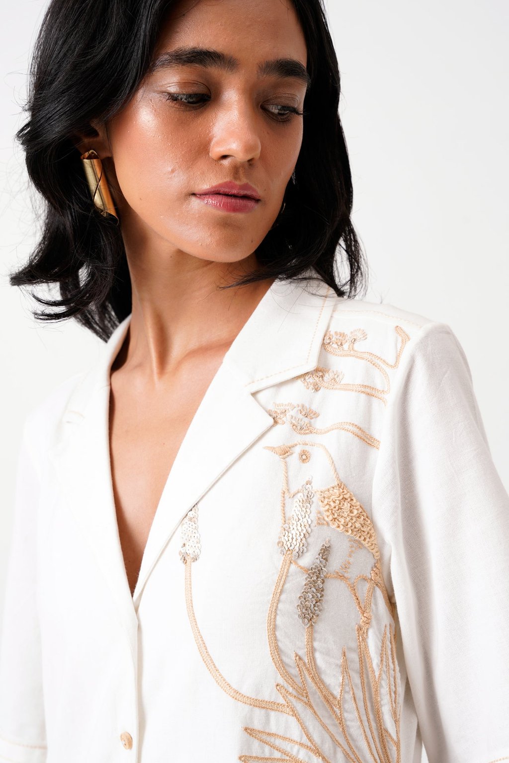 Taiwo - Embroidered Shirt Dress