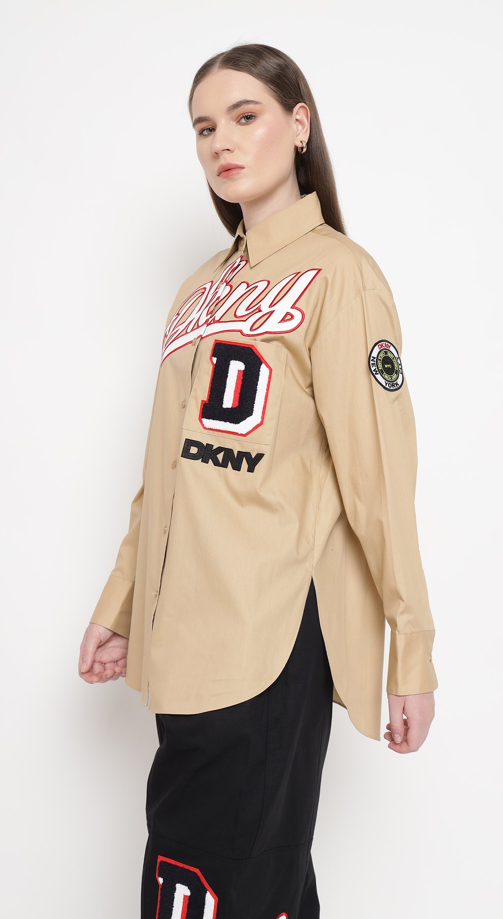 Spread Collar Heat of Ny  Patch & Embroidery Shirt