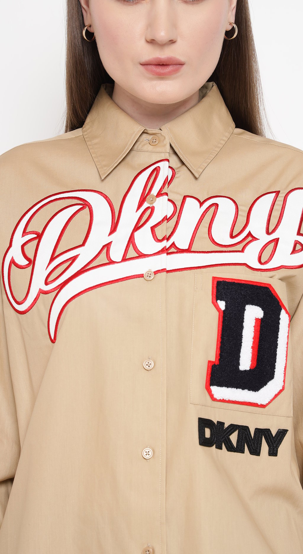 Spread Collar Heat of Ny  Patch & Embroidery Shirt