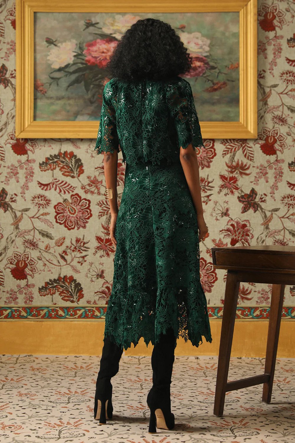 Glimmering Cutwork Applique Skirt