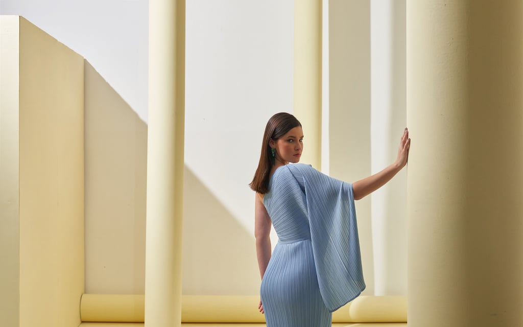 One Shoulder Drape Dress