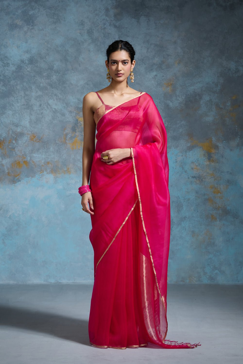 Palasha Organza Hot Pink Sarees