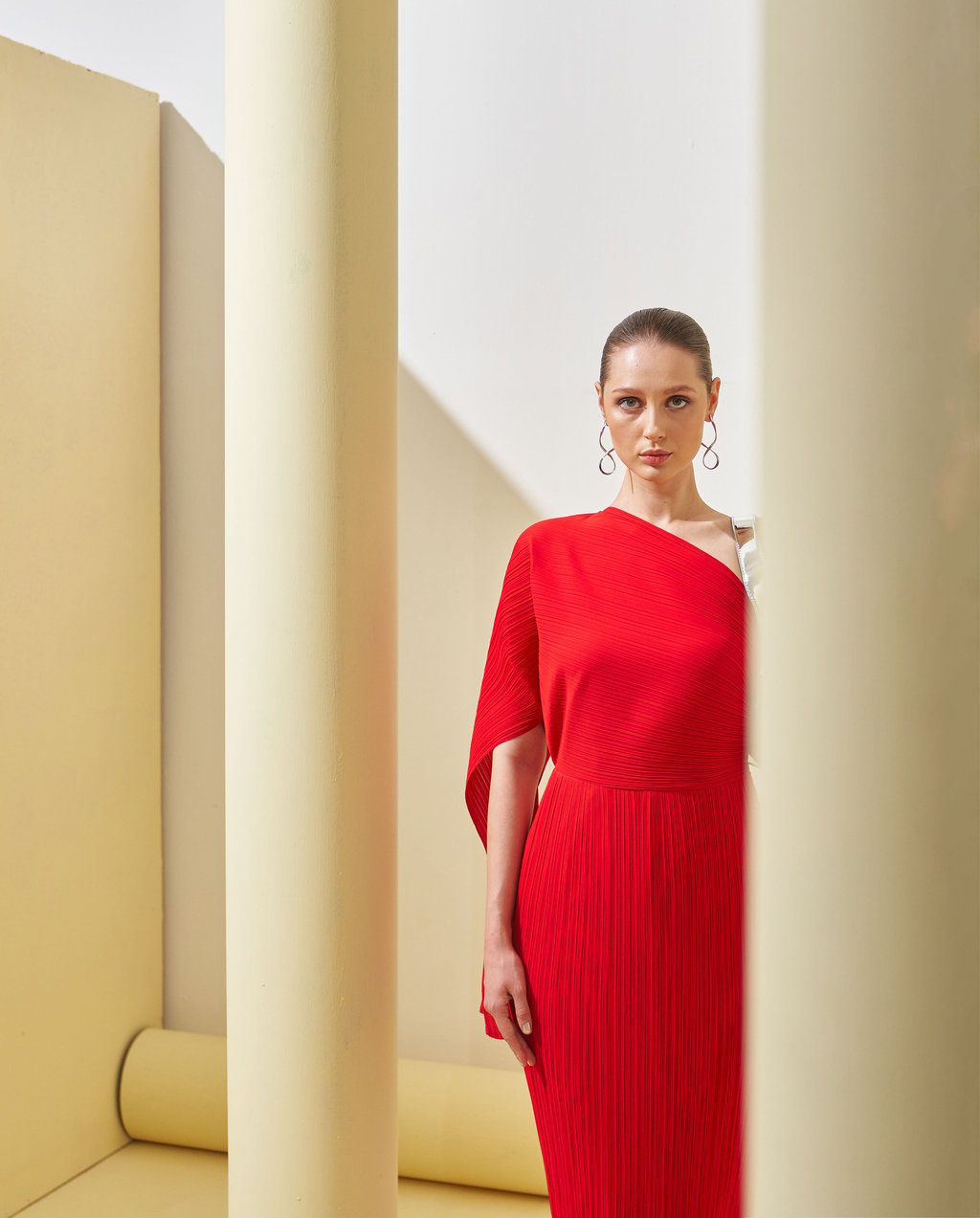 One Shoulder Drape Dress