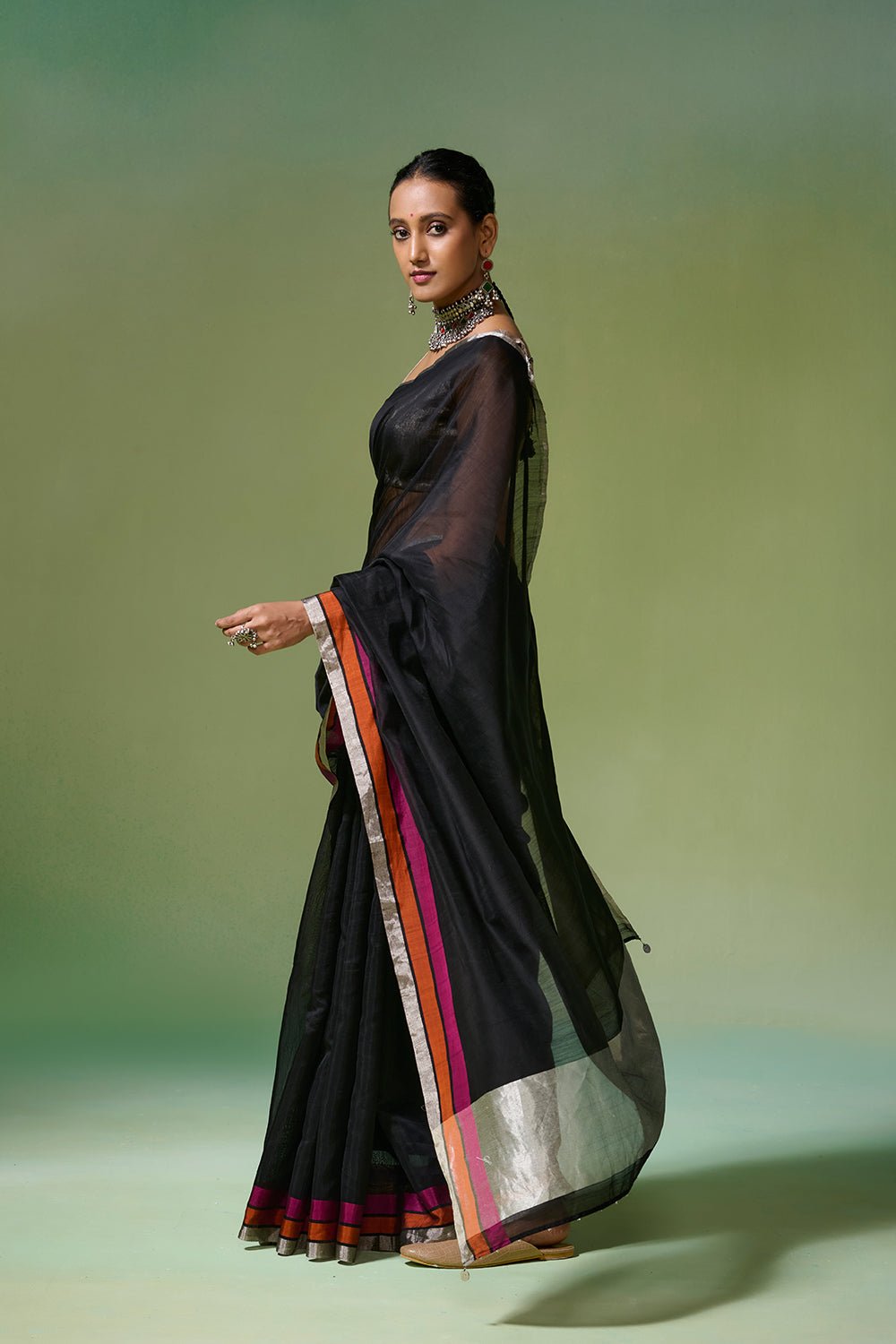 Raaz Chanderi Black Sarees