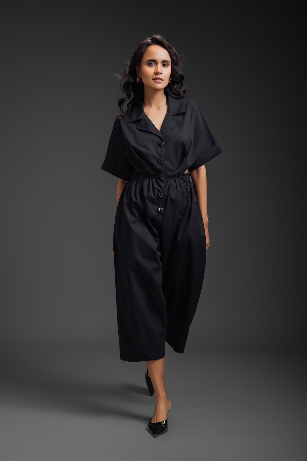 Black Jumpsuit with Side Cuts