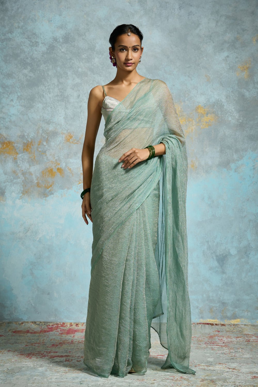Anvita Tissue Aqua Sarees
