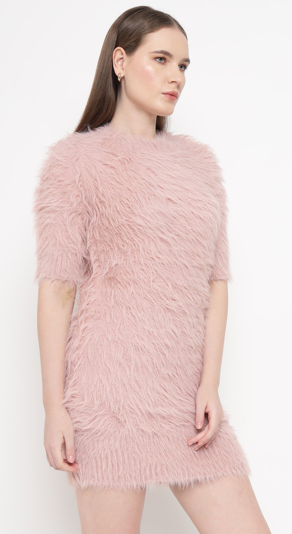 Faux Fur Mini Dress