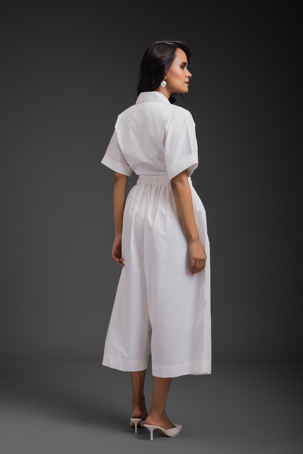 White Jumpsuit with Side Cuts