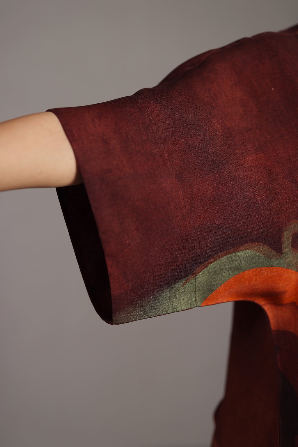Diffuse Brown and Ochre Long Dress