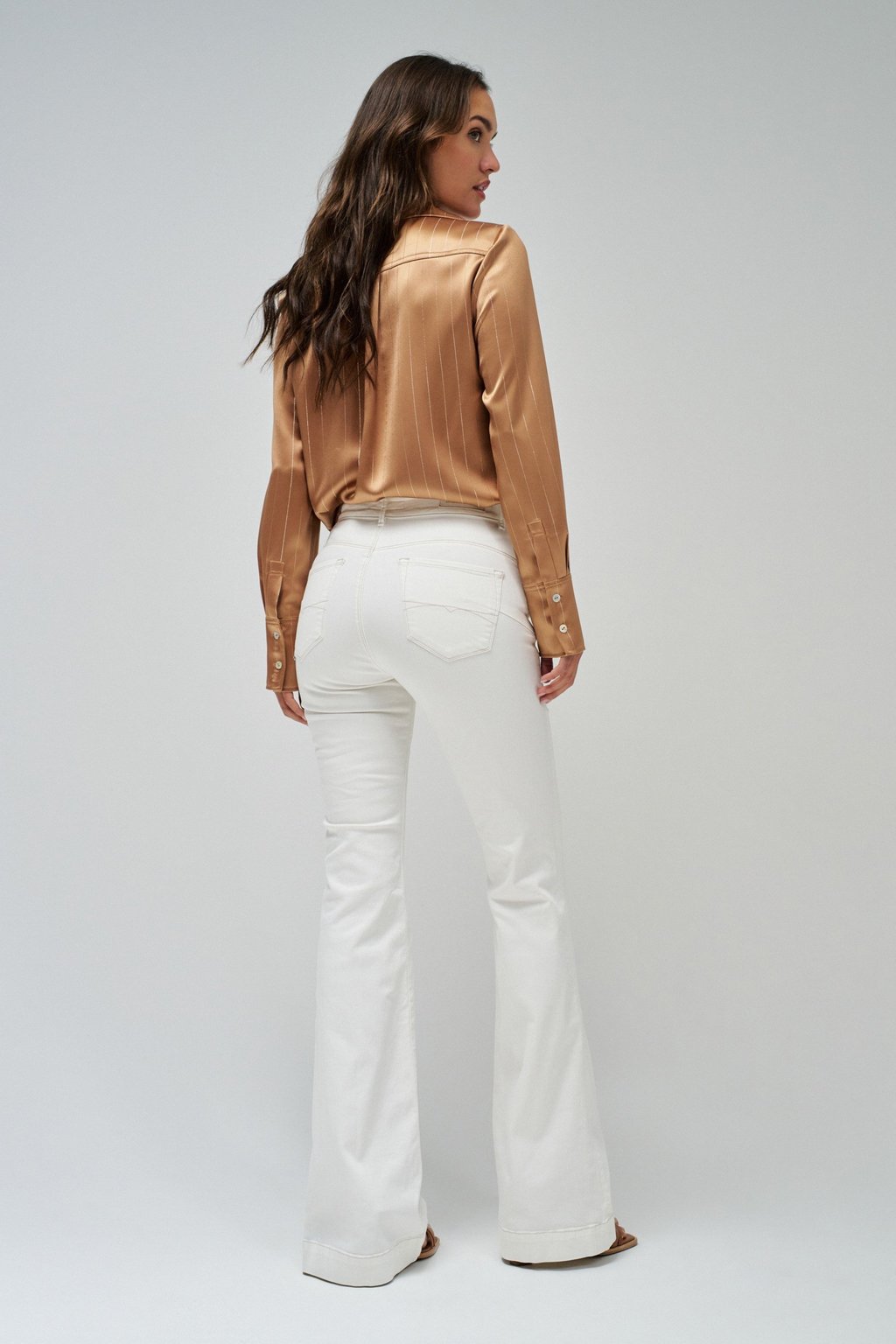 Glamour Fit Flare Ecru Denim