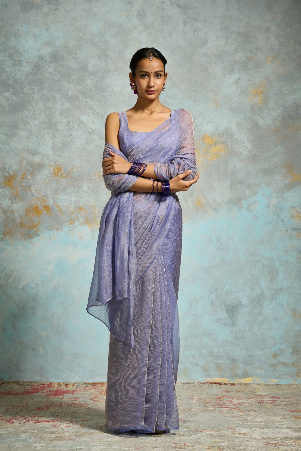 Lavika Tissue Light Purple Sarees
