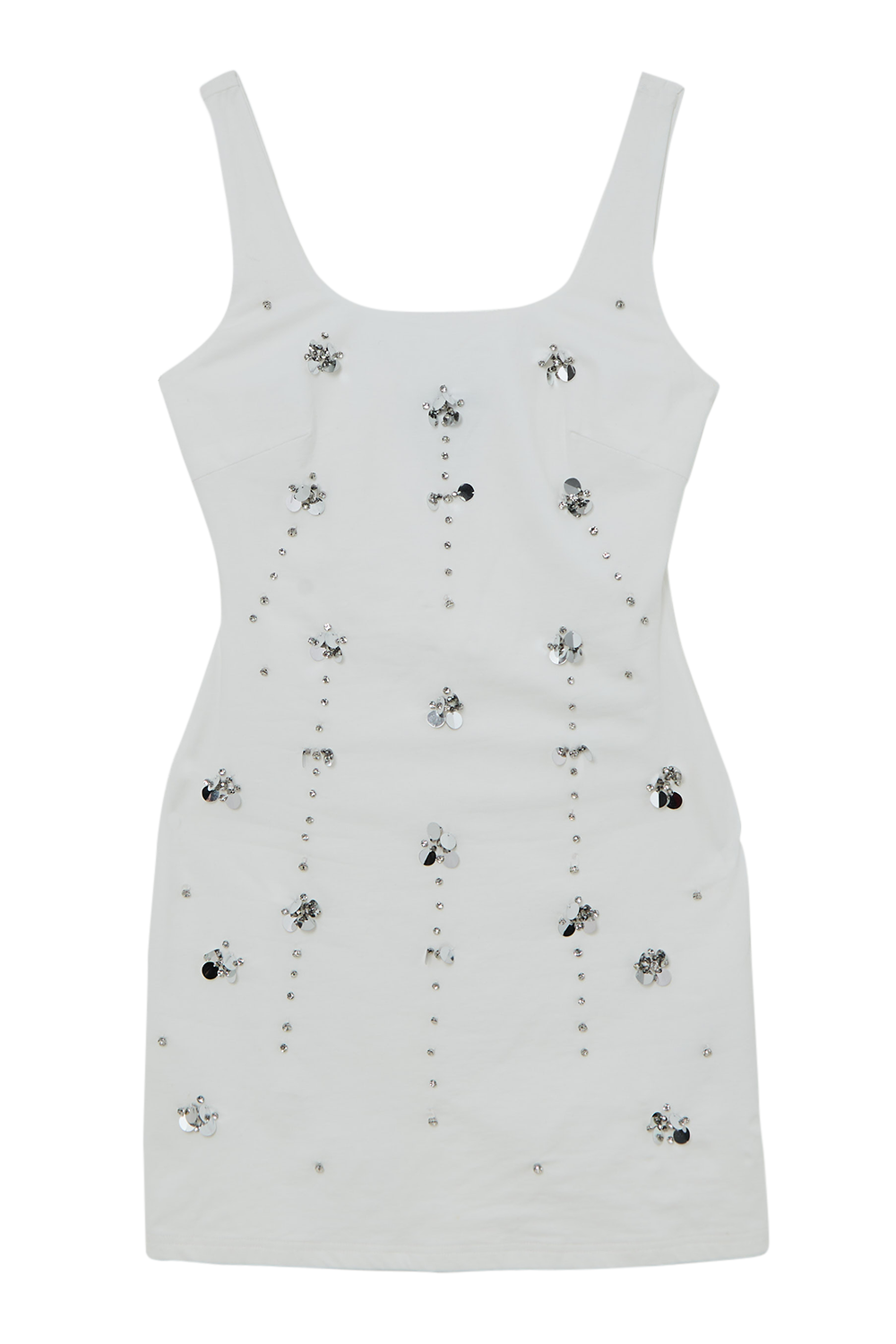 Embellished Stretch Cotton Mini Dress