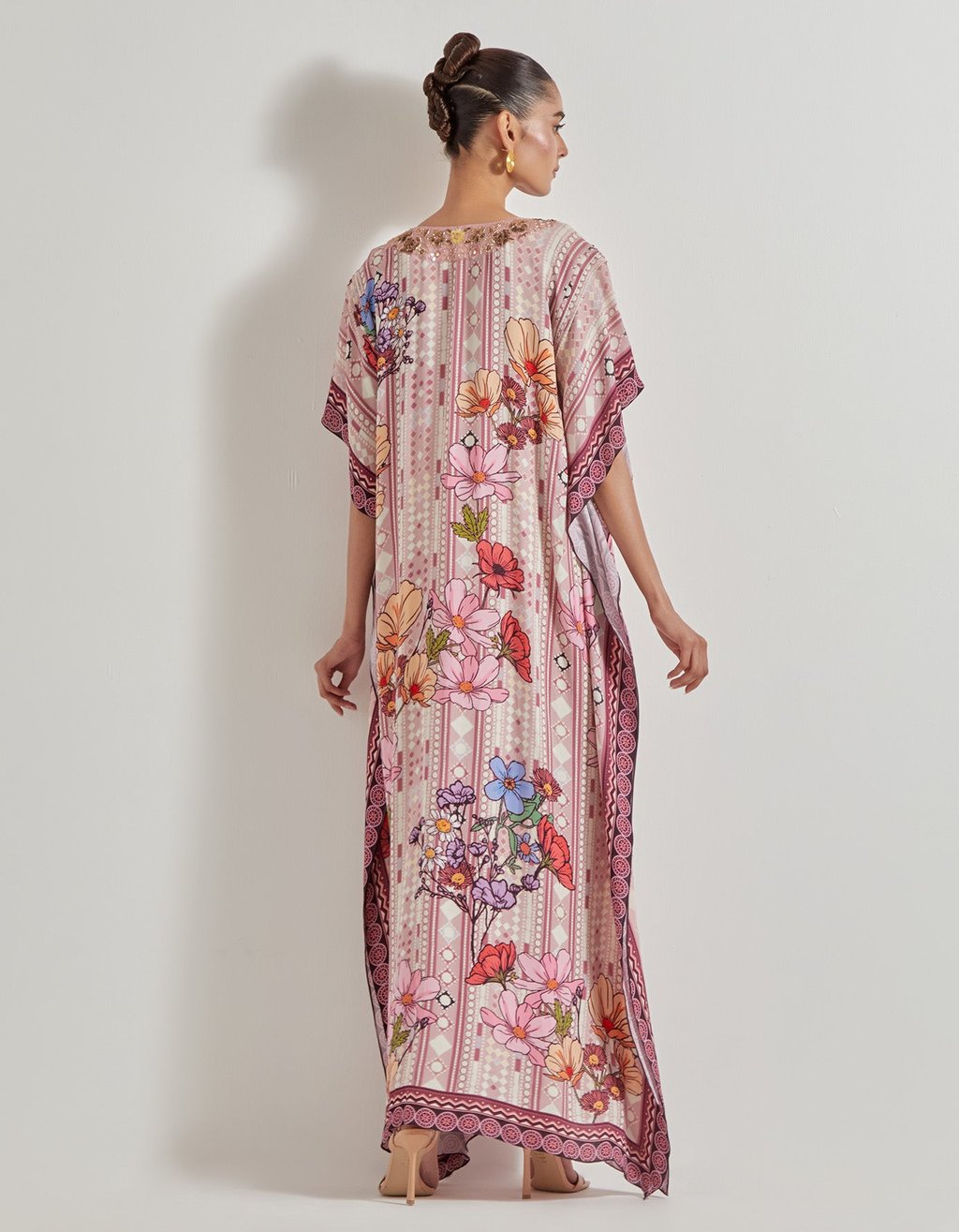 Multicolor Petal Prism Printed Kaftan