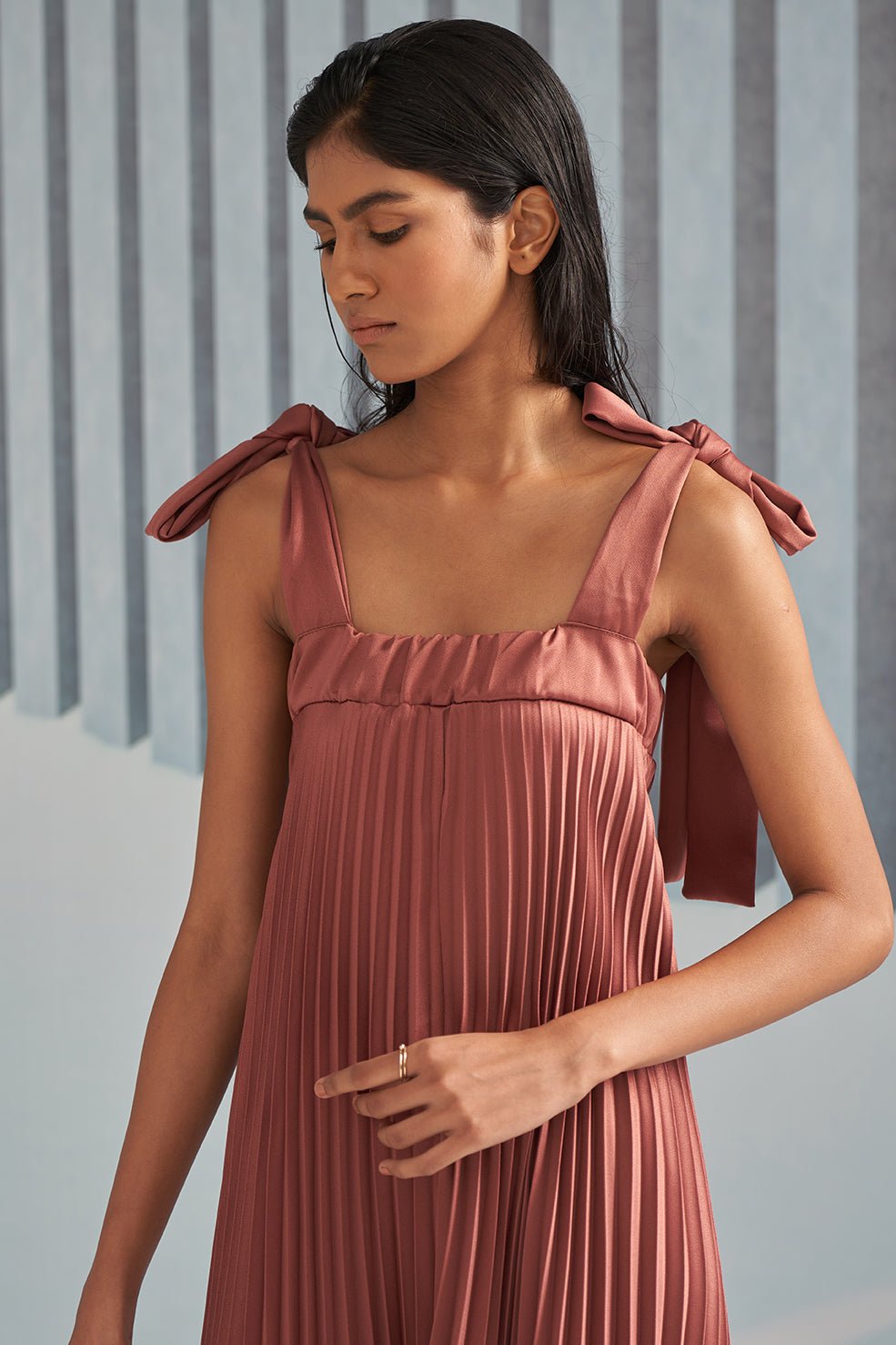 Pleats Slip Dress