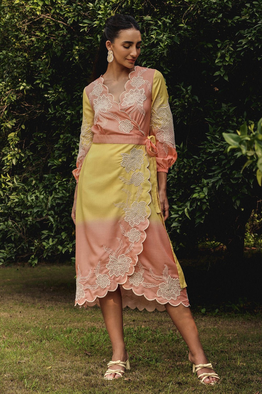 Ombre Wrap Midi Dress