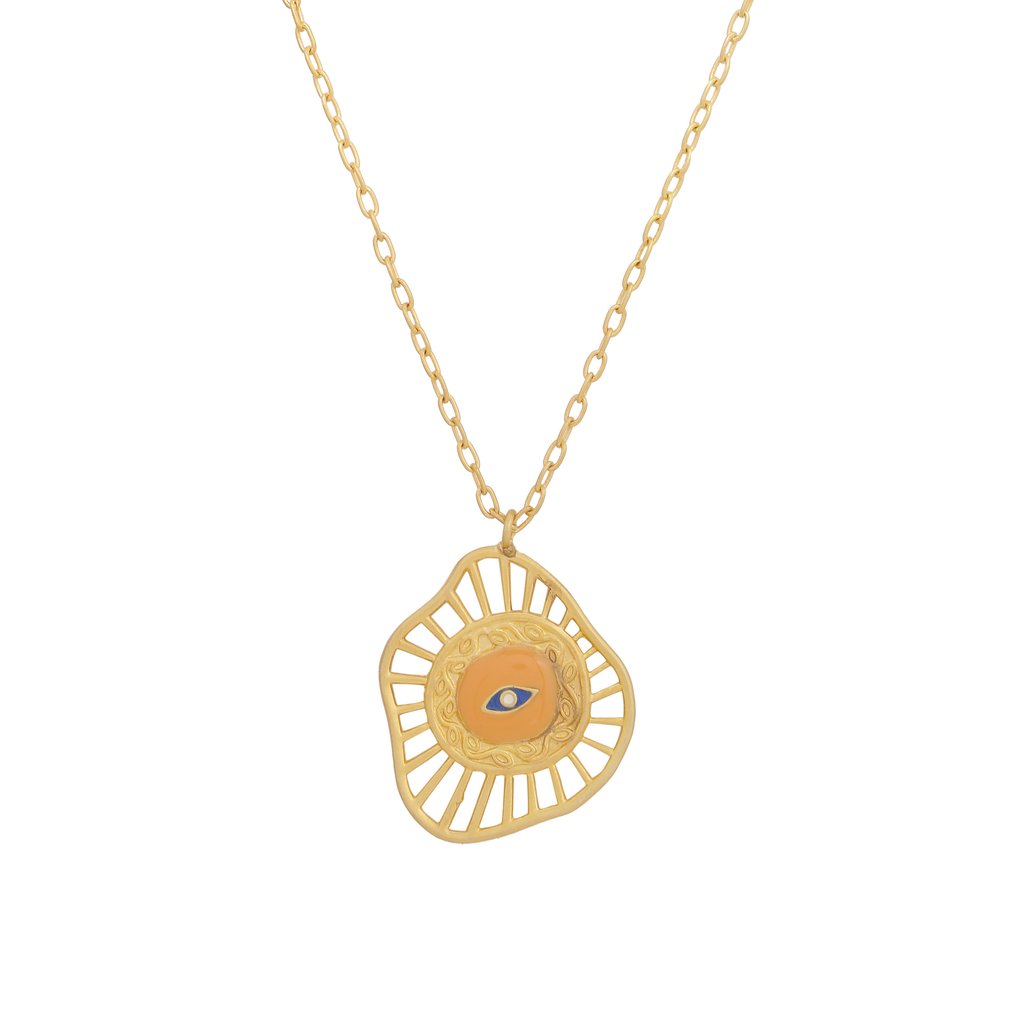 Evil Eye Neck Chain - Orange