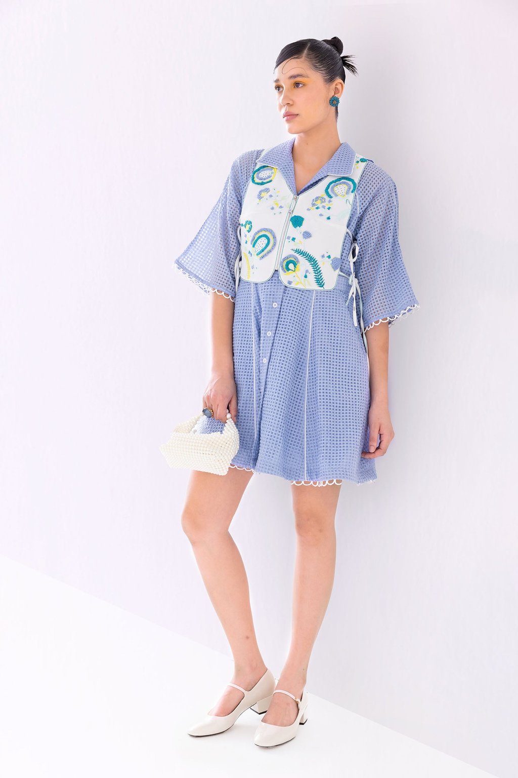 Orlando Dress & Porto Half Jacket Blueberry/White