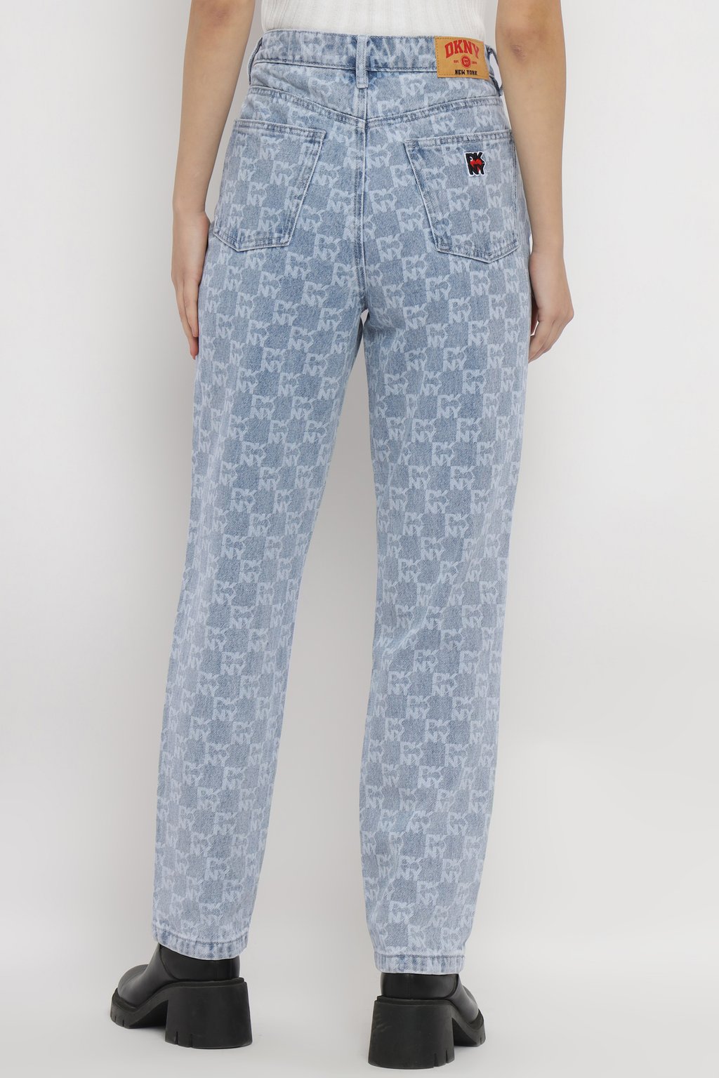 Slim Straight Allover Logo Heart of Ny Jeans