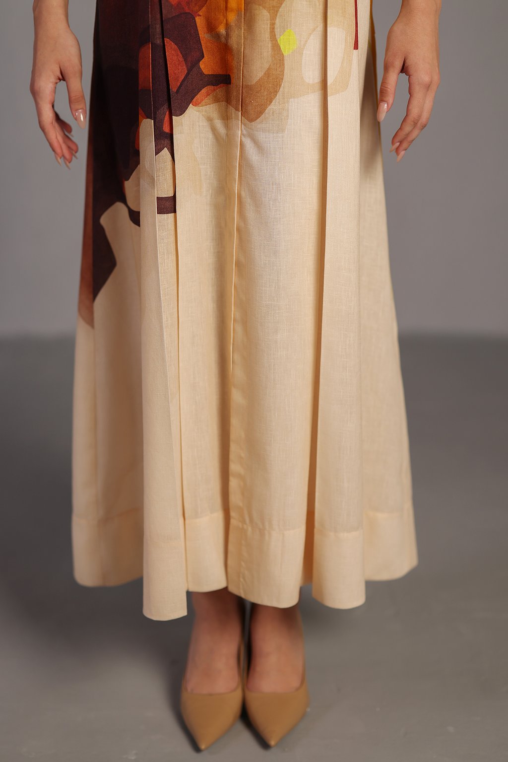 Diffuse Brown and Ochre Long Dress