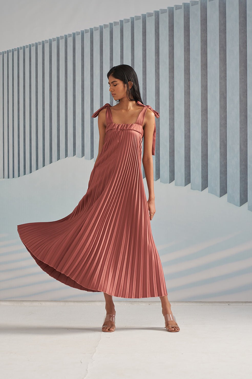 Pleats Slip Dress