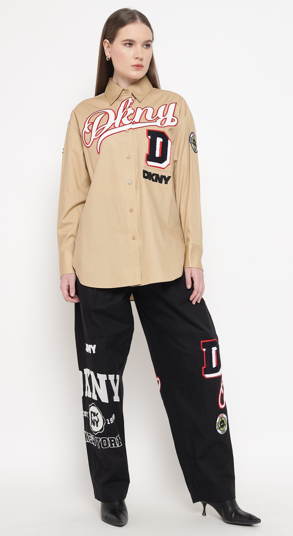 Spread Collar Heat of Ny  Patch & Embroidery Shirt