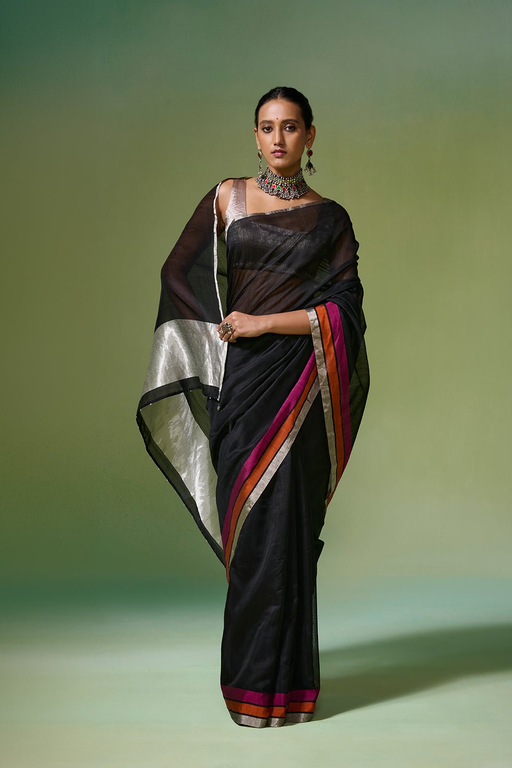 Raaz Chanderi Black Sarees