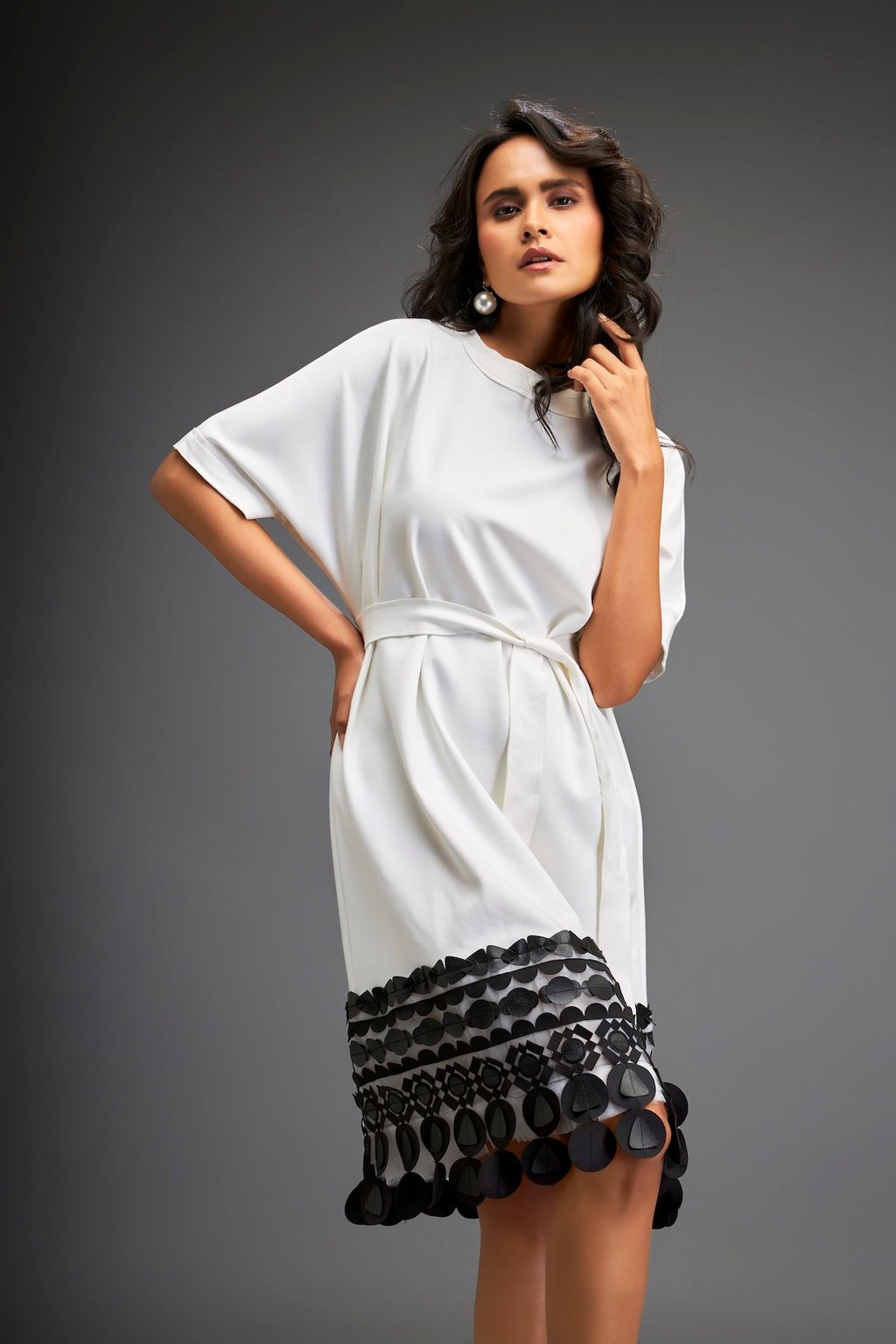 Short Dress with Detailing on the Hem