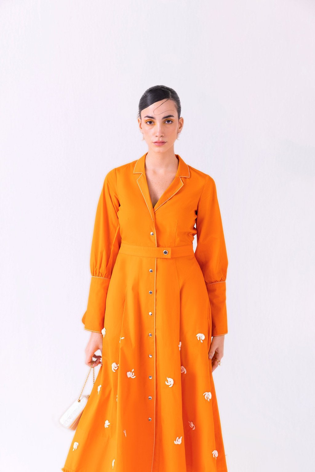 Papaya Dress Midi Sunset Orange
