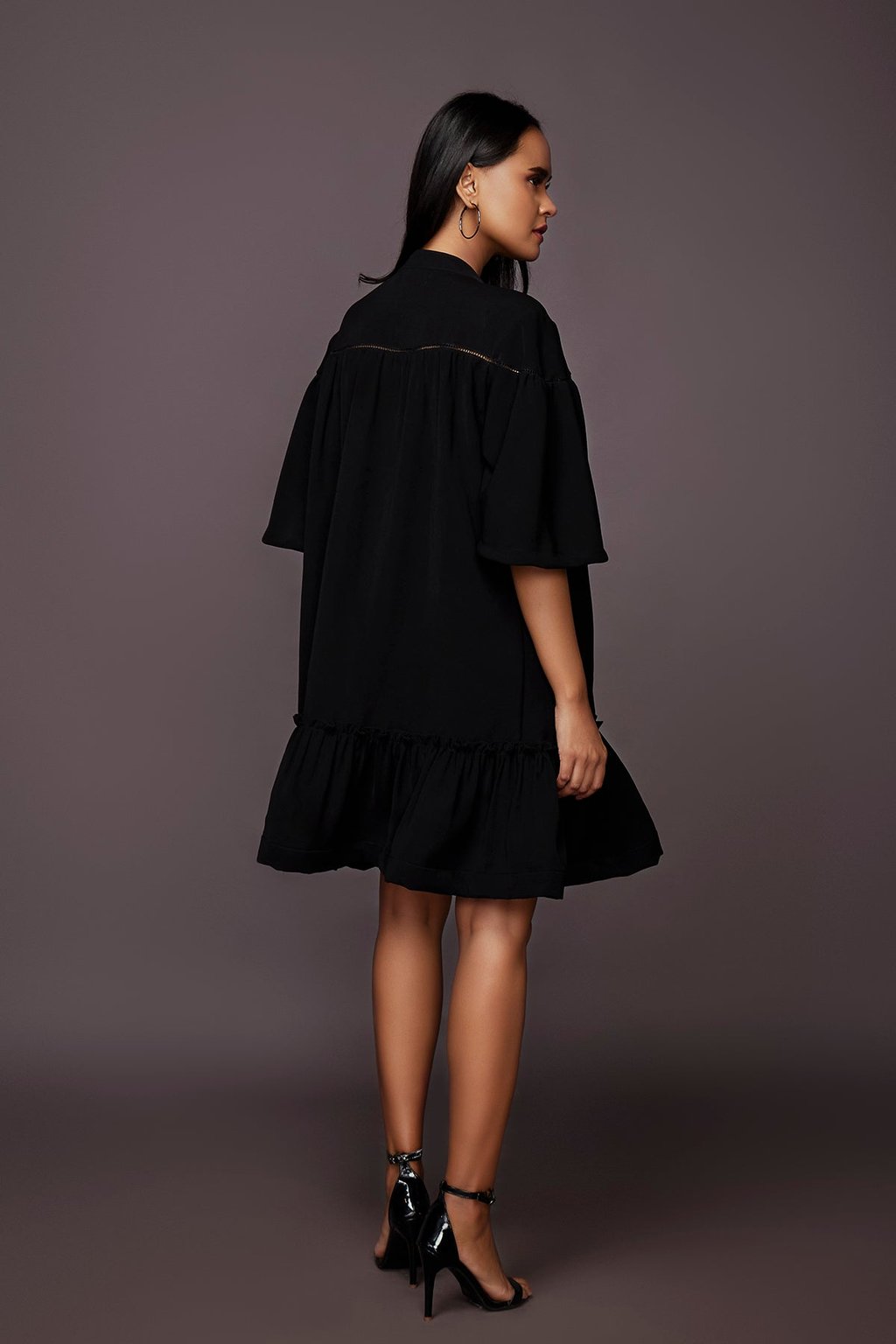 A-Line Dress with Embroidered Cutwork
