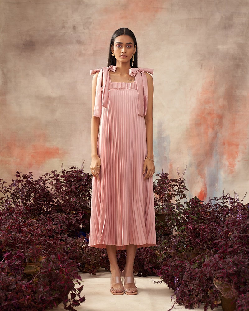 Pleats Slip Dress