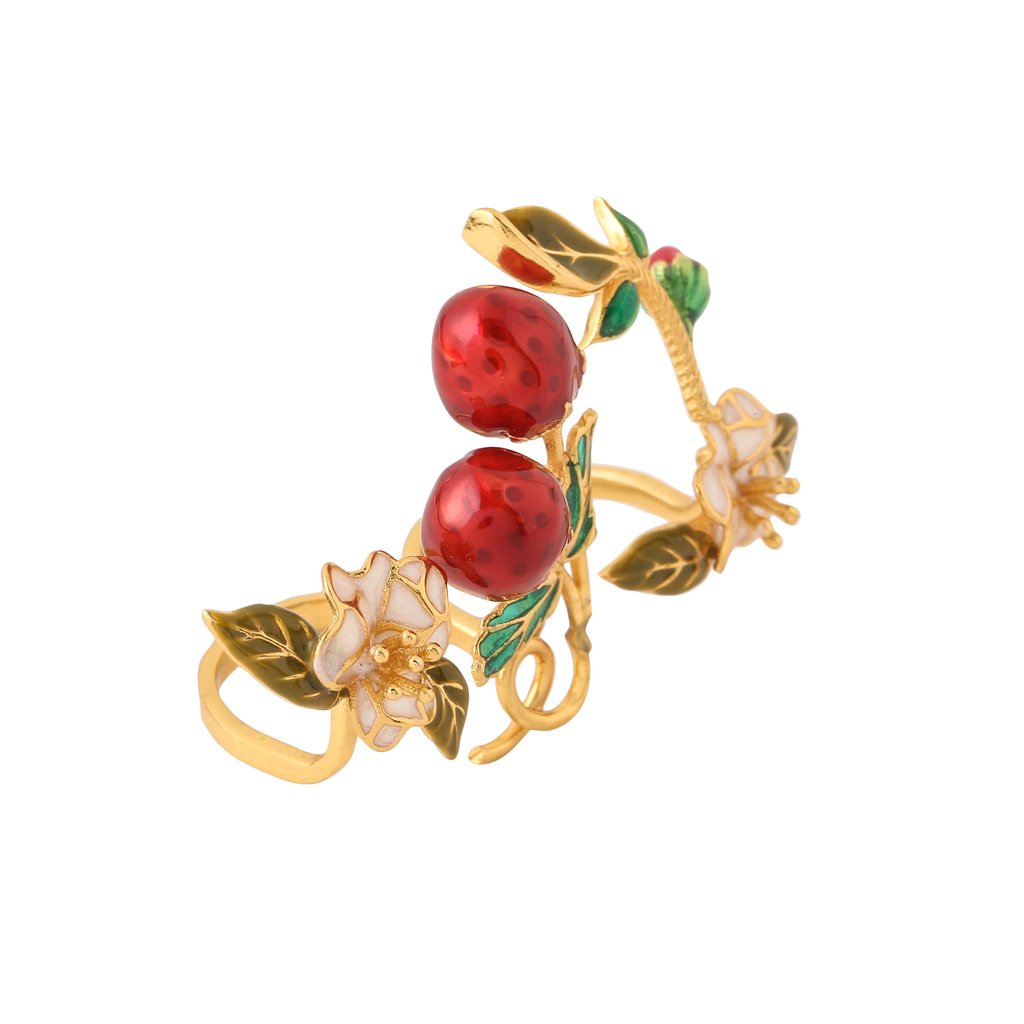 Strawberry Double Finger Ring