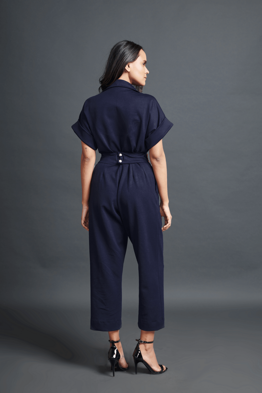 Collared Jumpsuit with Belt