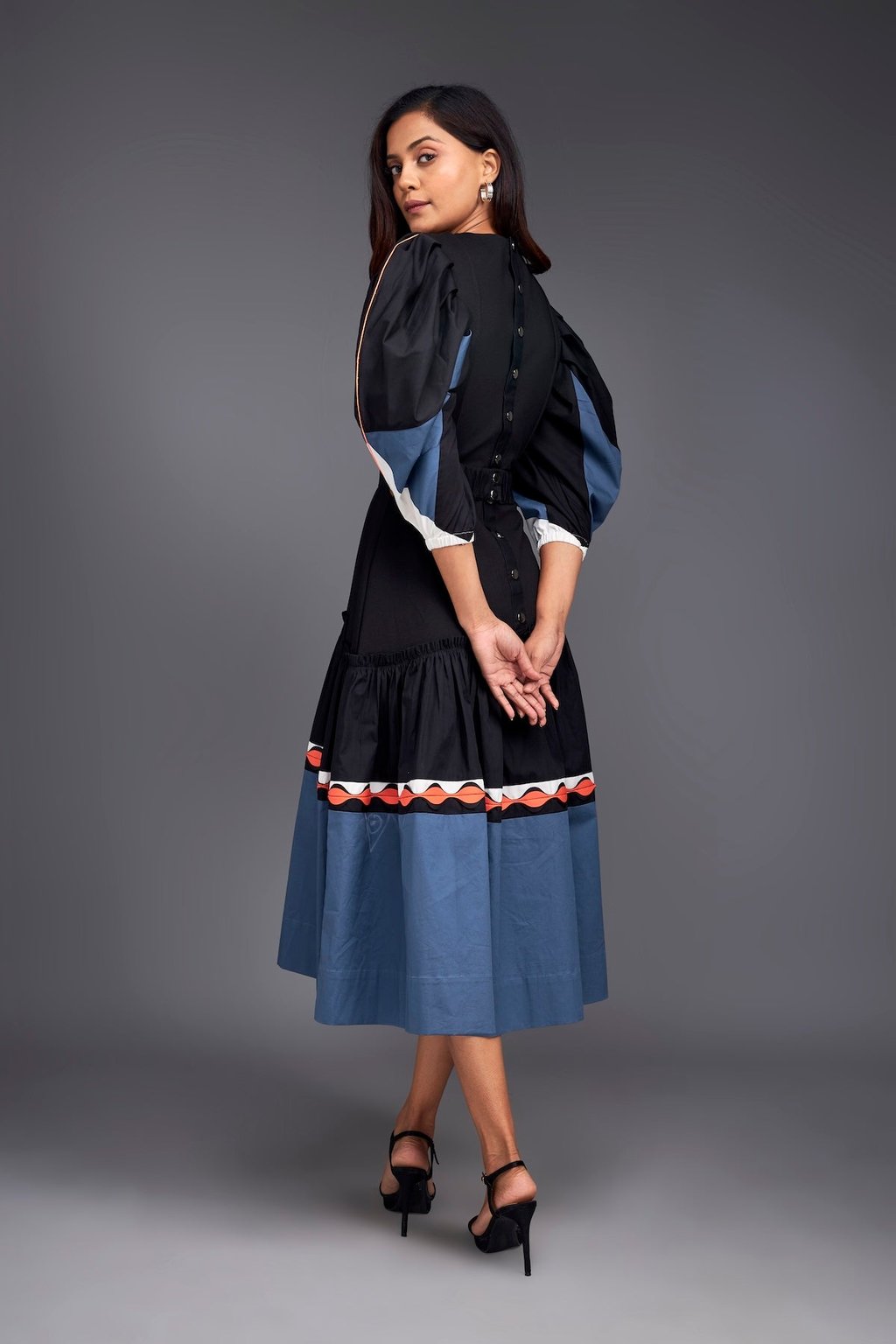 Colour Block Side Cutout Dress