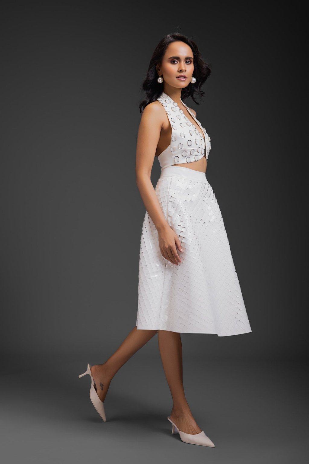 White Vegan Leather Skirt