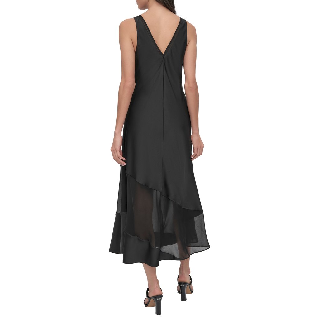 S/L V Nck Asym Dress