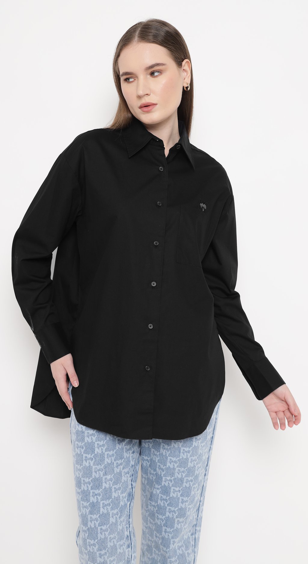 Spread Collar Heart of Ny Logo Shirt
