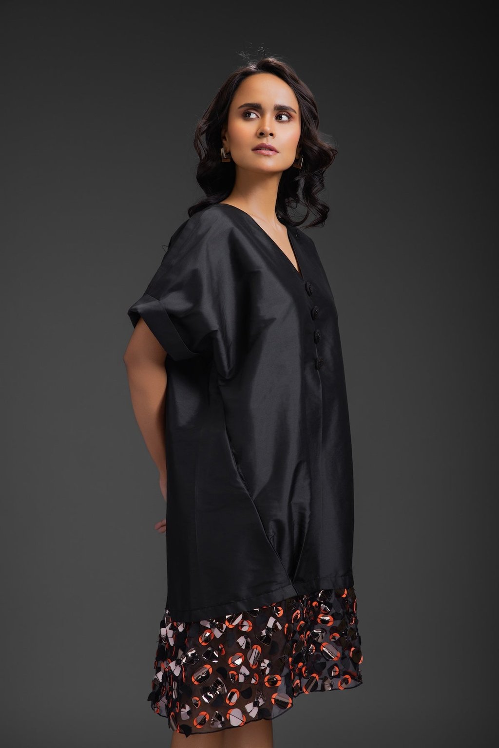 Dress with Neon Metallic Detail