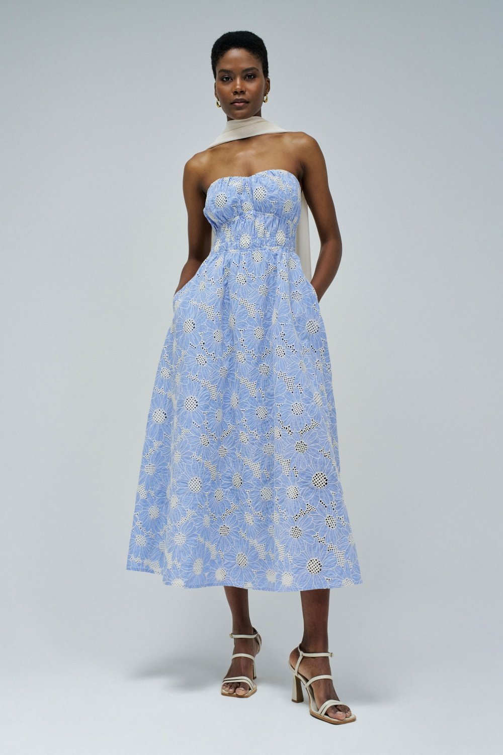 Off-Shoulder Dress W/ Eng