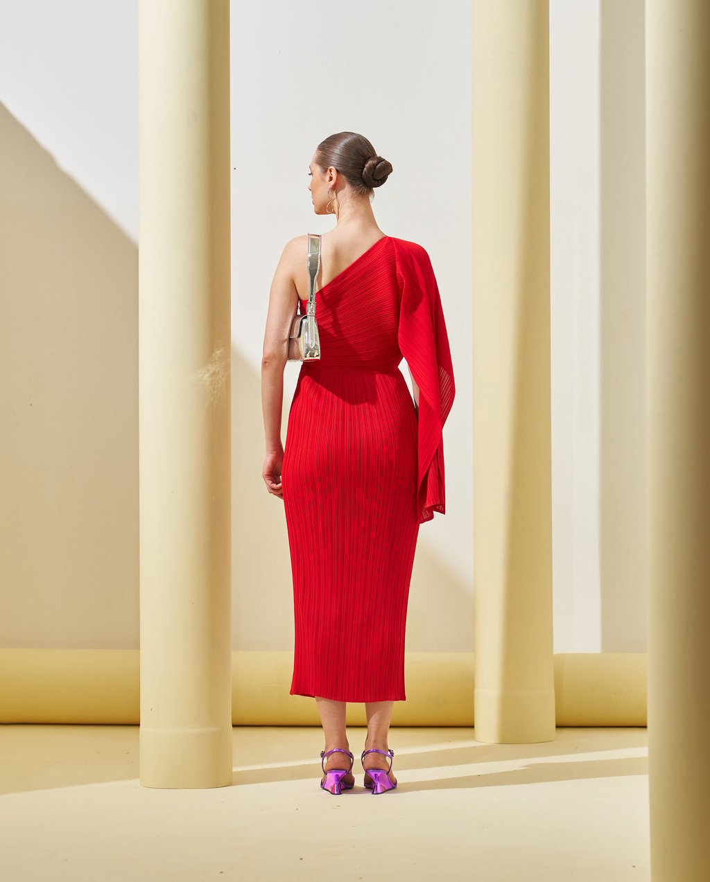 One Shoulder Drape Dress