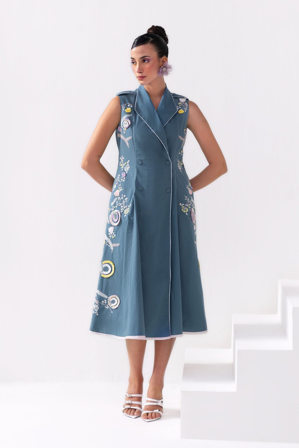Sofia Trench Dress Petrol