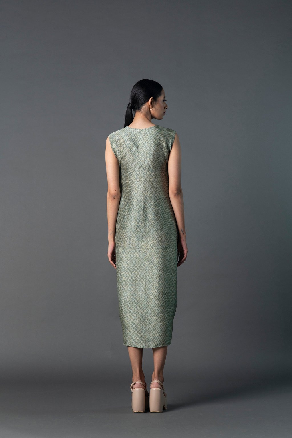 Array Bandhani Forest Green Dress