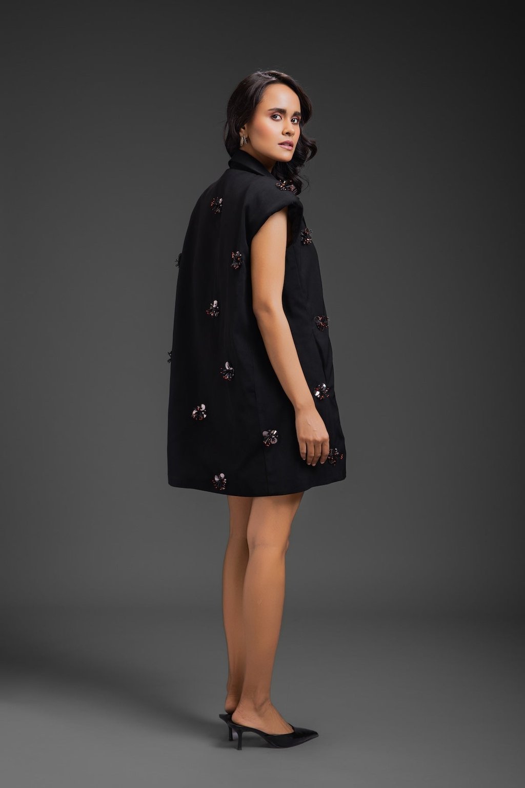Blazer Dress with Neon Embroidery Detail
